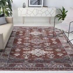 Burgundy Traditional Hand-Knotted Wool Area Rug - Image 2