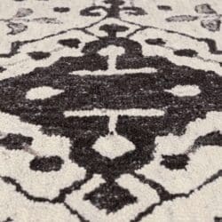 Contemporary Black and White Tufted Wool Rug - Image 4