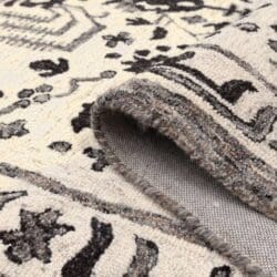 Contemporary Black and White Tufted Wool Rug - Image 5