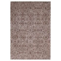 Brown and Cream Geometric Tufted Rug Swatch - Image 2