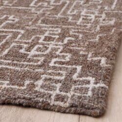 Brown and Cream Geometric Tufted Rug Swatch - Image 3