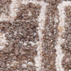 Brown and Cream Geometric Tufted Wool Rug - Image 4
